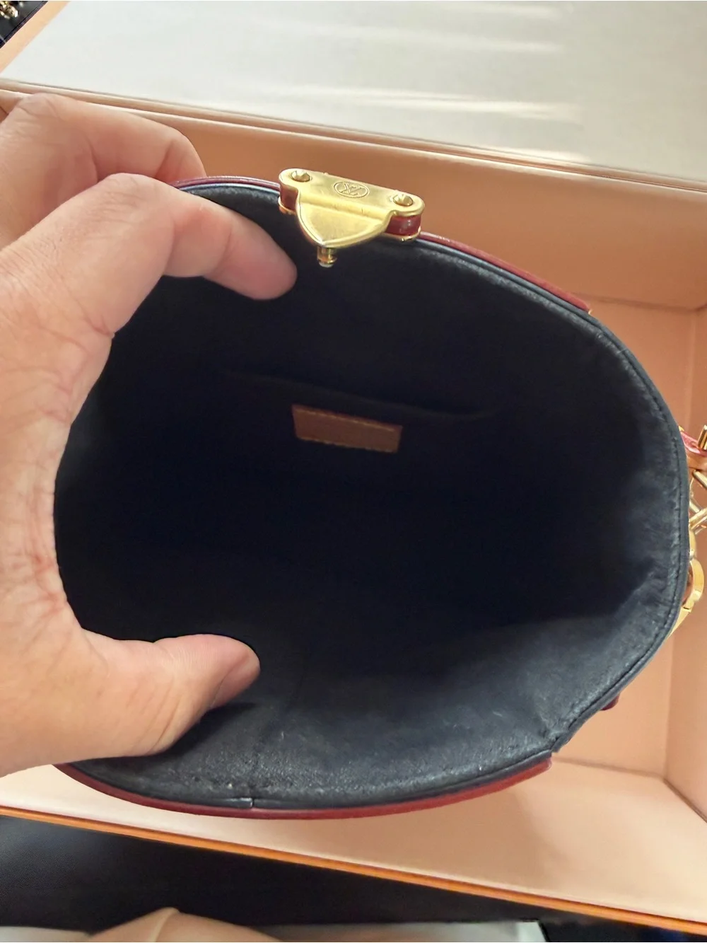 Louis Vuitton Interior Patch in Black with Tan Leather Label